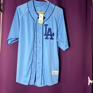 Blue LA Button Down Jersey. Size: Medium